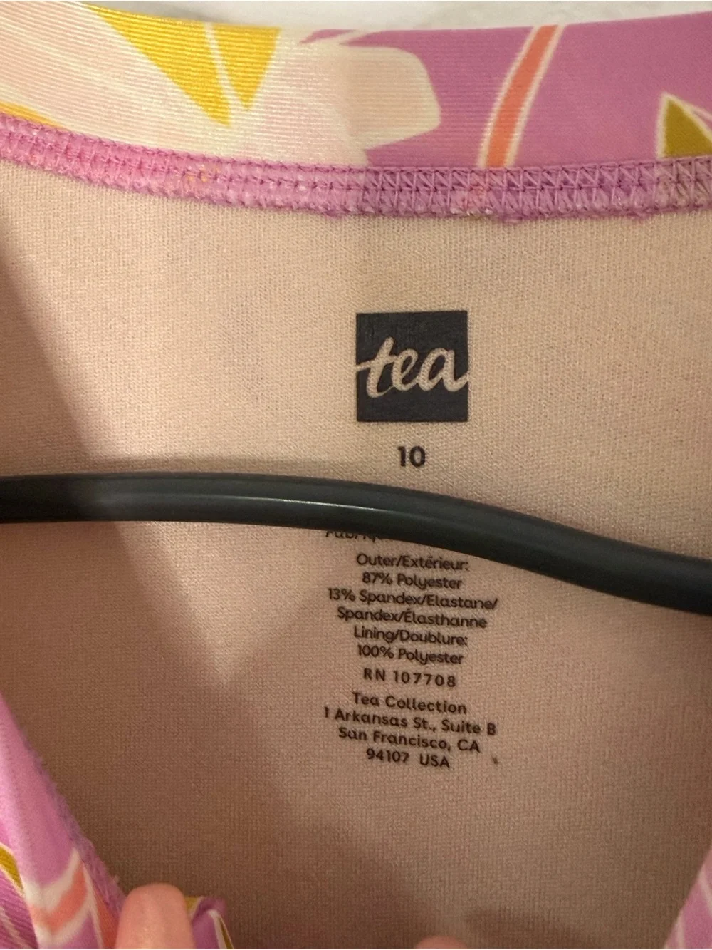 Tea Collection Long Sleeve Rashgaurd One-Piece Swimsuit Girls Sz 10